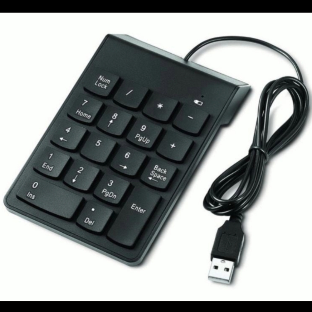 NEW USB NUMBERIC KEYPAD, NUMBER PAD, 18 KEYS, BLACK